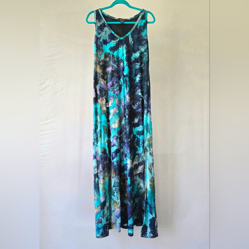 Karen Kane Vibrant Blue and Purple Maxi Dress
